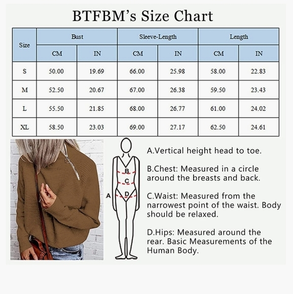 BTFBM Brown 1/4 Zip Ribbed Knit Turtleneck Sweater Size M - Picture 5 of 12